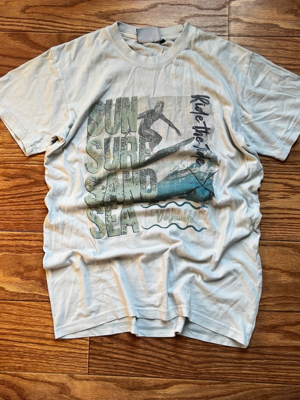 surf skater Coconut Creek Company cream graphic tee